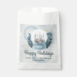 Bolsa De Papel Etiquetas de regalo de Navidad con acuarela de bol