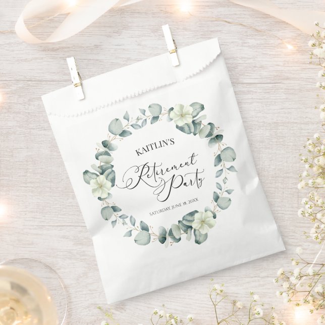 Bolsa De Papel Eucalipto verde deja Fiesta de jubilación botánica (Cortado)