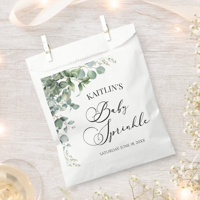 Bolsa De Papel Eucalipto Verde Sale Bebé Botánico Espolvoroso (Cortado)