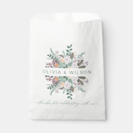 Bolsa De Papel Eucaliptos rosados de color floral verde boda favo