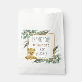 Bolsa De Papel Eucalyptu Jungle Safari Lion Baby Shower Gracias