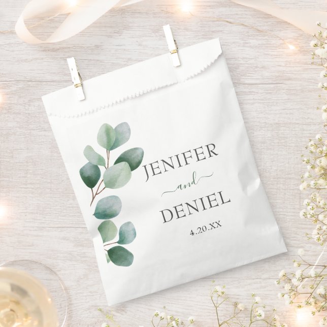 Bolsa De Papel Eucalyptus Botanical Greenery  Wedding (Cortado)