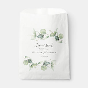 Bolsa De Papel Eucalyptus deja Boda de guión de vegetación