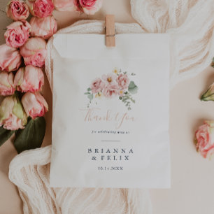 Bolsa De Papel Eucalyptus Garden Rosa Floral Gracias Boda