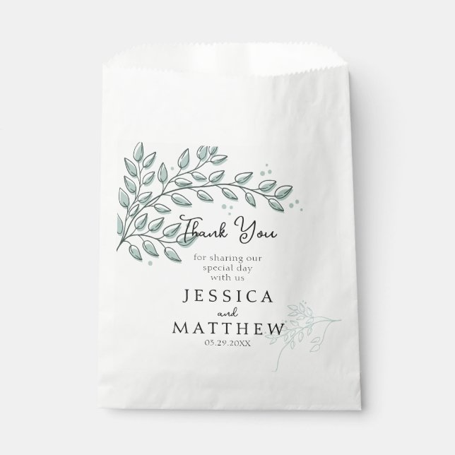 Bolsa De Papel Eucalyptus Greenery Boho Elegant Wedding (Anverso)
