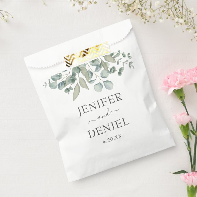 Bolsa De Papel Eucalyptus Greenery Wedding (Sellado)