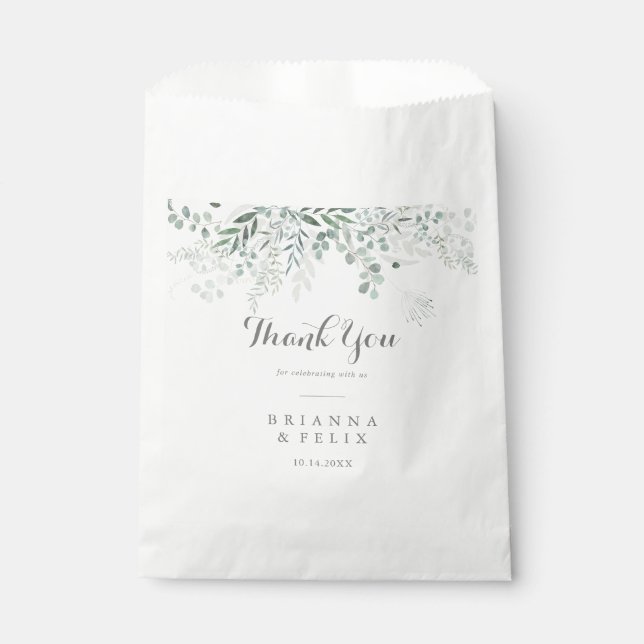 Bolsa De Papel Eucalyptus minimalista Agradecimiento Boda (Anverso)