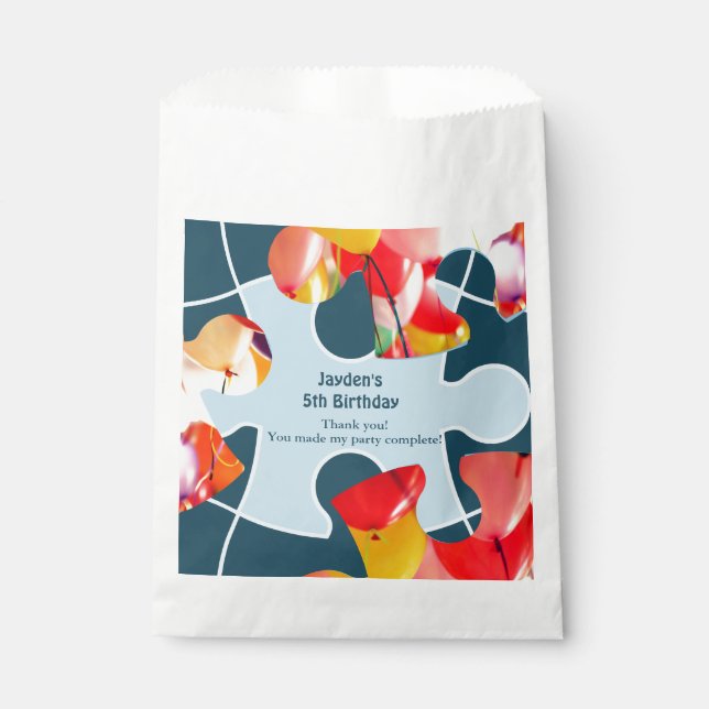 Bolsa De Papel Evento de Cumpleaños de Niños Rompecabezas Diverti (Anverso)