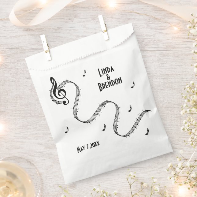Bolsa De Papel Evento de diseño musical / caligrafía Boda (Cortado)