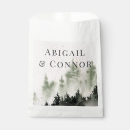 Bolsa De Papel Evergreen Mountain Mist Rústico Invierno Gris Blan