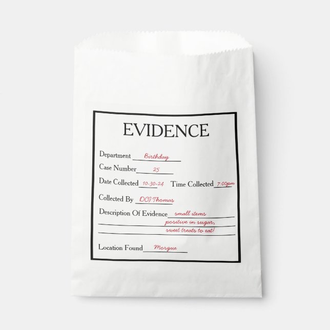 Bolsa De Papel Evidencia de misterio del asesinato (Anverso)
