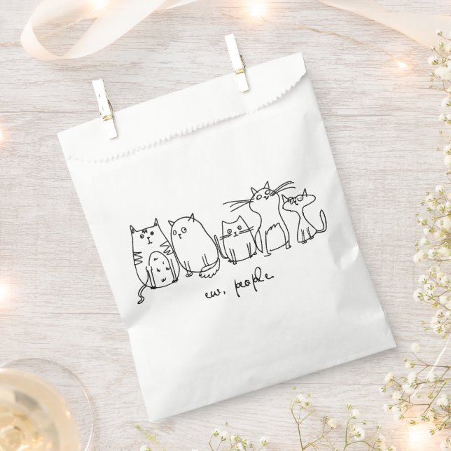 Bolsa De Papel Ew, People Funny Meowy Cat Aovers (Cortado)