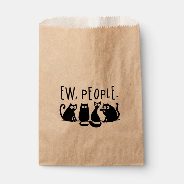 Bolsa De Papel Ew People Funny Meowy Gatos Negros (Anverso)