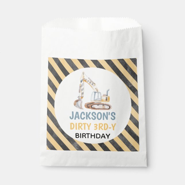 Bolsa De Papel Excavator Yellow Construction Dirty 3rdy (Anverso)