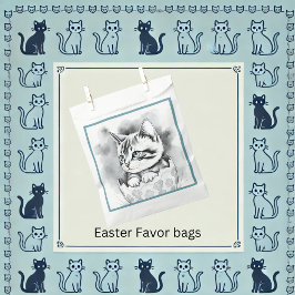 Bolsa De Papel excéntrico gatito de Pascua en la cáscara de huevo