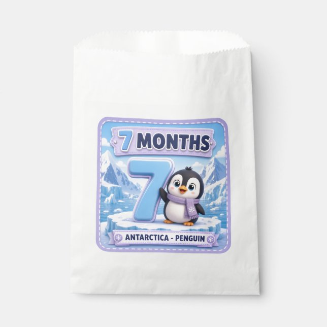 Bolsa De Papel Explorador de hitos de bebé de 7 meses (Anverso)