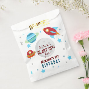 Bolsa De Papel Explosión espacial en primer cumpleaños