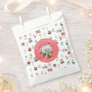 Bolsa De Papel Fairies Pink Floral Mushroom Fairy Castle Cumpleañ