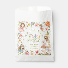Bolsa De Papel Fairy First Birthday Enchanted Garden Thank you