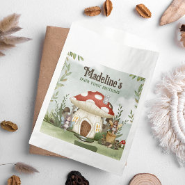 Bolsa De Papel Fairy First Birthday Mushroom Woodland Animales
