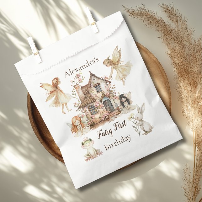 Bolsa De Papel Fairy First Birthday Woodland Floral (Subido por el creador)