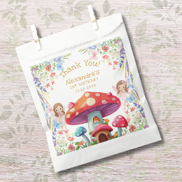 Bolsa De Papel Fairy First Floral Chica First Birthday Gracias