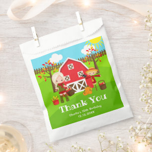 Bolsa De Papel Fall Barnyard Birthday Blonde Hair Chica Gracias