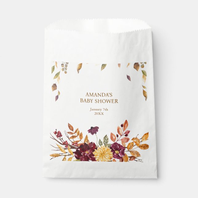 Bolsa De Papel Fall boho Rustic Baby Shower (Anverso)
