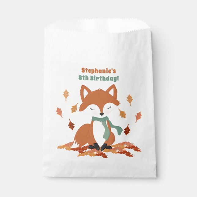 Bolsa De Papel Fall Fox Woodland Birthday (Anverso)