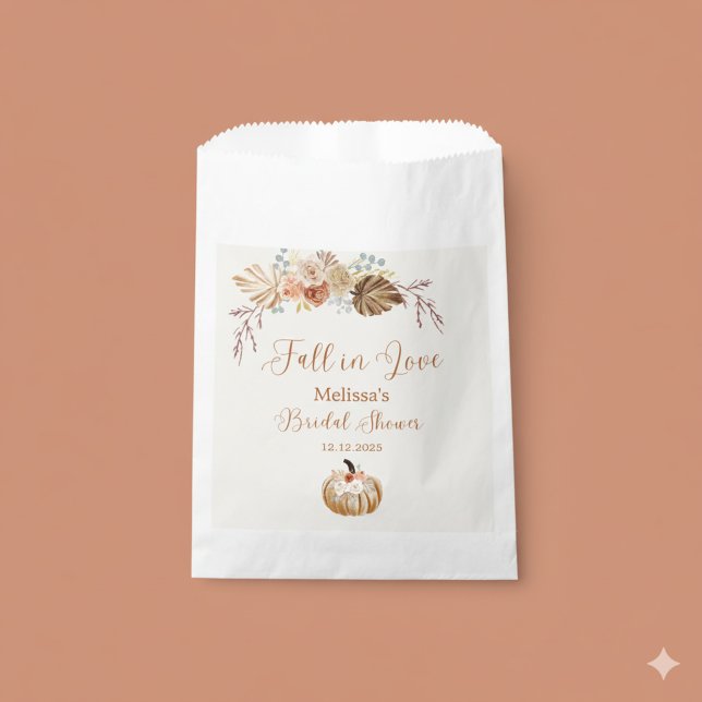 Bolsa De Papel Fall In Love Rustic Bridal Shower (Subido por el creador)