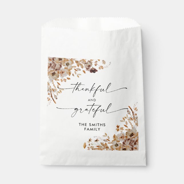 Bolsa De Papel Fall Leaves Thanksgiving Dinner Favor Bags (Anverso)