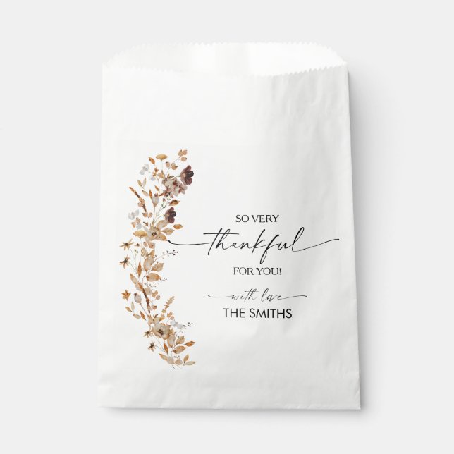Bolsa De Papel Fall Leaves Thanksgiving Dinner Favor Bags (Anverso)