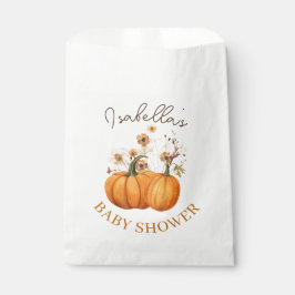 Bolsa De Papel Fall Pumpkin Floral Baby Shower Gracias