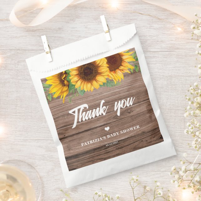 Bolsa De Papel Fall Sunflower | BABY SHOWER (Cortado)