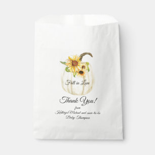Bolsa De Papel Fall Sunflower Floral Rusmpkin Baby Shower