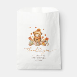 Bolsa De Papel Fall Teddy Bear Pumpkin Baby Shower