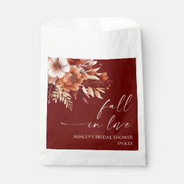 Bolsa De Papel Falle enamorada de burgundy oxidado Floral Despedi