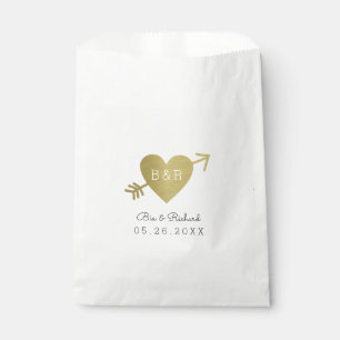 Bolsa De Papel falso corazón del oro del amor