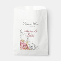 Fancy Pink Floral Boda Gracias