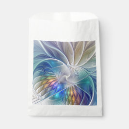 Bolsa De Papel Fantasía floral, colorido abstracto flor fractal