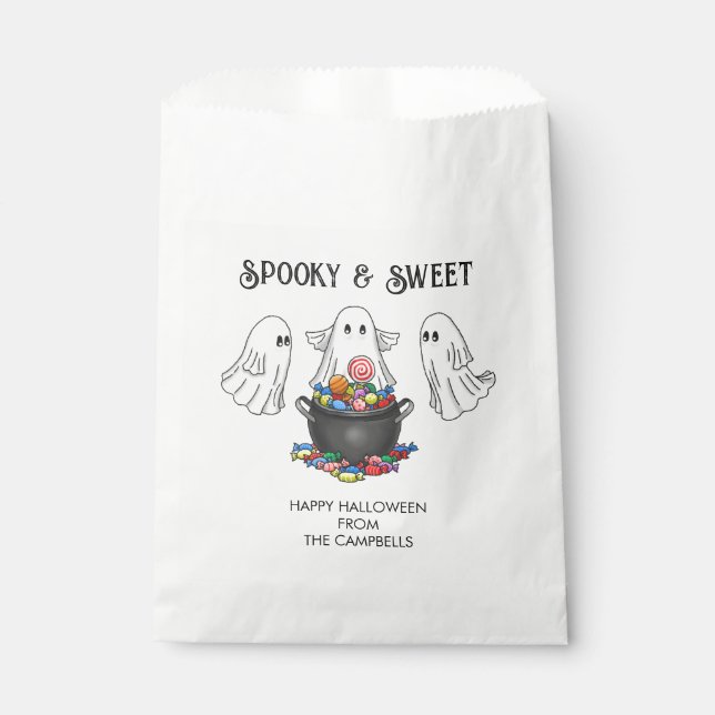 Bolsa De Papel Fantasma espeluznante de Halloween (Anverso)