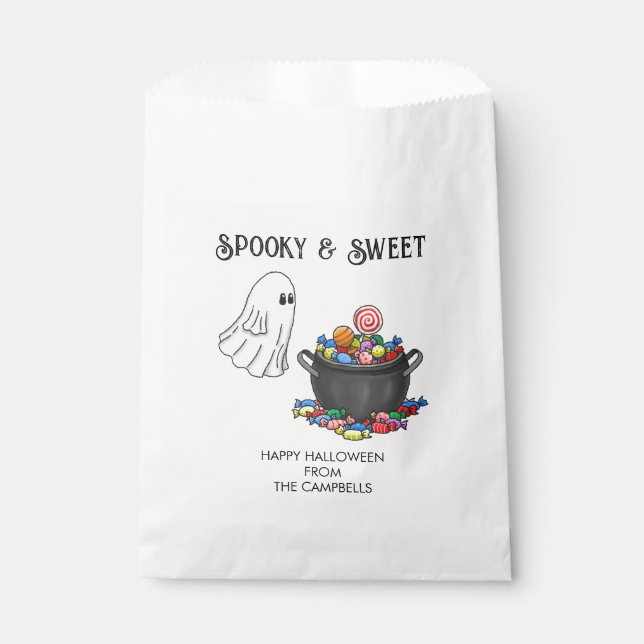 Bolsa De Papel Fantasma espeluznante de Halloween (Anverso)