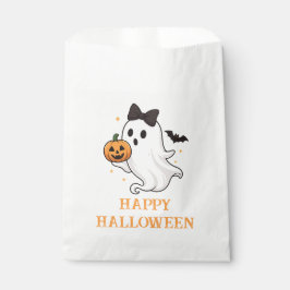 Bolsa De Papel Fantasma suave con barba y calabaza | Halloween