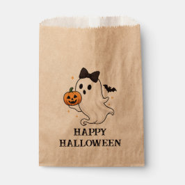 Bolsa De Papel Fantasma suave con barba y calabaza | Halloween