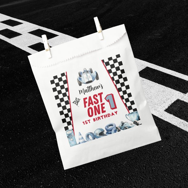 Bolsa De Papel Fast One 1st birthday Boy Racing Car  (Subido por el creador)