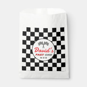 Bolsa De Papel Fast UNO Banderas de Coche de Carreras Negro Bla