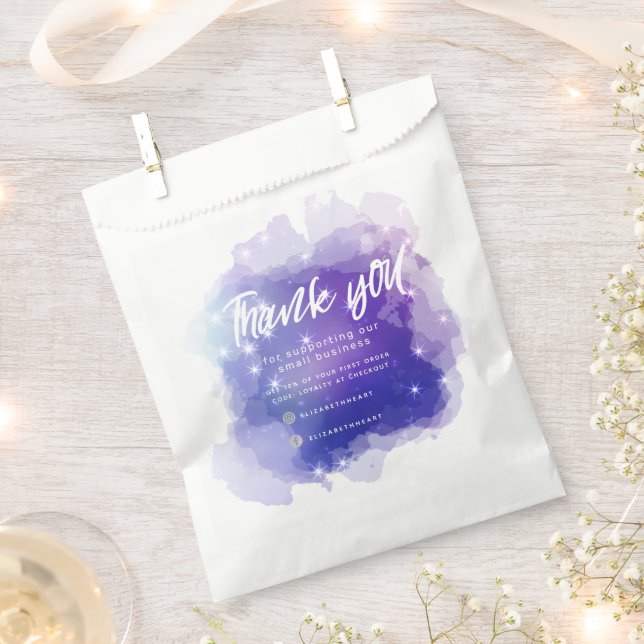 Bolsa De Papel fastuoso cielo pastel negocios gracias favor (Cortado)