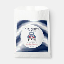 Bolsa De Papel Favor Baby Shower rojo blanco y azul