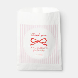 Bolsa De Papel Favor Bags Elegant red birthday bow.