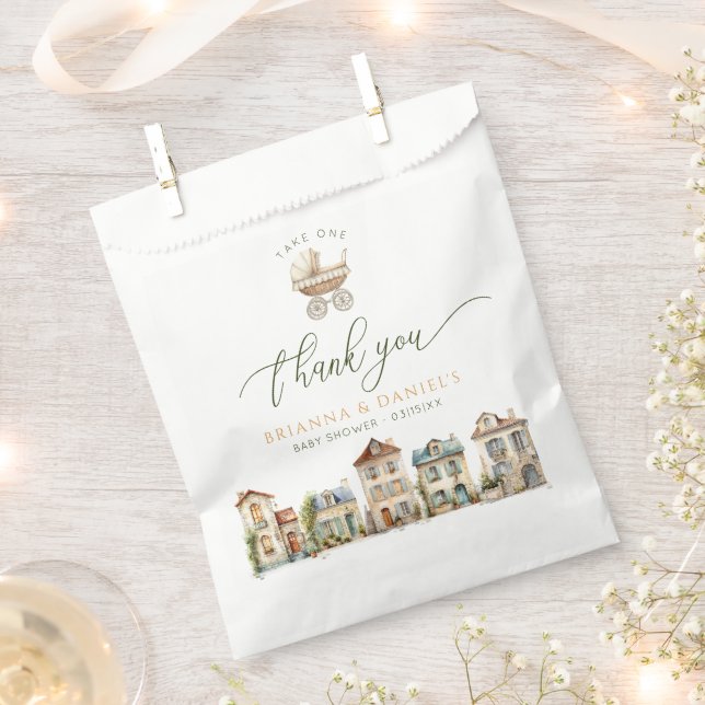 Bolsa De Papel Favor Bags – It Takes a Village Baby Shower (Cortado)